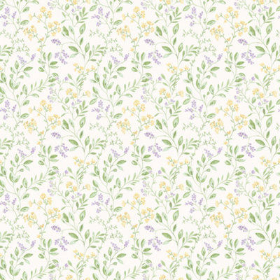 Galerie Just Kitchens Yellow Spring Leaf Trail Wallpaper Roll
