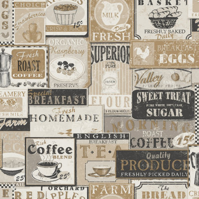 Galerie Kitchen Recipes Black Enamel Signs Smooth Wallpaper