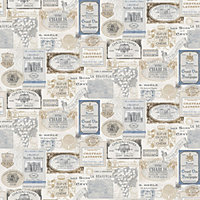 Galerie Kitchen Recipes Blue Vino Smooth Wallpaper