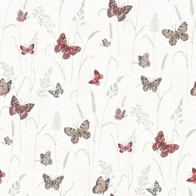 Galerie Kitchen Recipes Red Butterflies Smooth Wallpaper