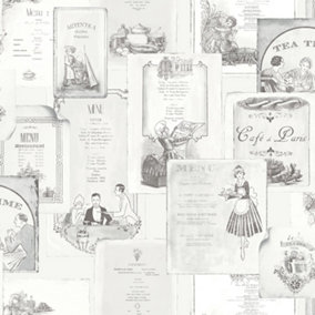 Galerie Kitchen Recipes Silver Grey Café De Paris Smooth Wallpaper