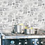 Galerie Kitchen Recipes Silver Grey Vino Smooth Wallpaper