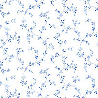 Galerie Kitchen Style 3 Blue White Dainty Floral Trail Smooth Wallpaper