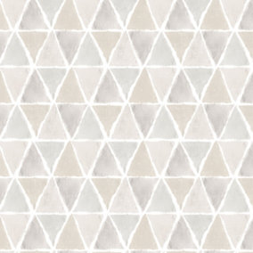 Galerie Kitchen Style 3 Grey Beige Geo Triangles Smooth Wallpaper