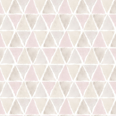 Galerie Kitchen Style 3 Pink Grey Beige Geo Triangles Smooth Wallpaper