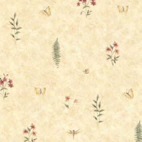 Galerie Kitchen Style 3 Yellow Green Red Butterflies & Bees Smooth Wallpaper