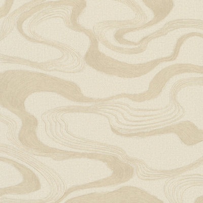 Galerie Kumano Beige Abstract Flow Design Wallpaper