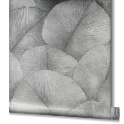 Galerie Kumano Beige Textured Palm Leaf  Wallpaper