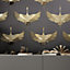 Galerie Kumano Black Textured Stork Wallpaper
