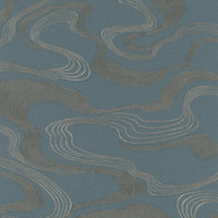 Galerie Kumano Blue Abstract Flow Design Wallpaper