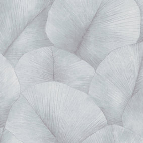 Galerie Kumano Blue Textured Palm Leaf  Wallpaper