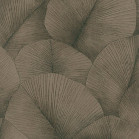 Galerie Kumano Gold Textured Palm Leaf  Wallpaper