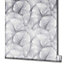 Galerie Kumano Grey Repeatable Palm Leaf 4-Panel Wallpaper Mural