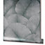 Galerie Kumano Silver Textured Palm Leaf  Wallpaper
