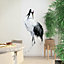 Galerie Kumano White/Black One Painted Crane 2-Panel Wallpaper Mural