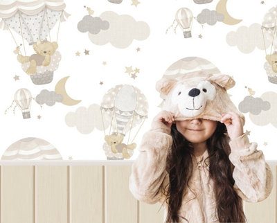 Galerie Little Explorers 2 Beige Doga Happy Wood Panelling Wallpaper Roll