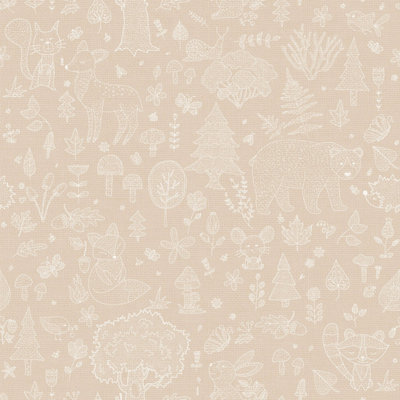 Galerie Little Explorers 2 Beige Forest Kingdom Wallpaper Roll