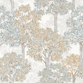 Galerie Little Explorers 2 Blue Cottage Tree Wallpaper Roll