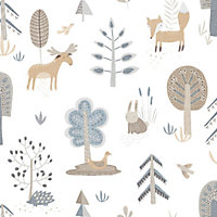 Galerie Little Explorers 2 Blue Country Animals Wallpaper Roll