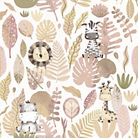 Galerie Little Explorers 2 Pink Savannah Jungle Wallpaper Roll