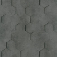 Galerie Loft 2 Black Textured Hexagon Design Wallpaper Roll