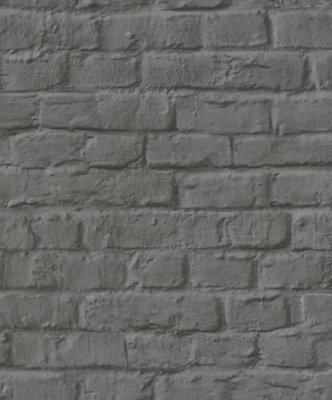Galerie Loft 2 Dark Grey Exposed Brick Design A4 Wallpaper Sample