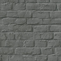 Galerie Loft 2 Dark Grey Exposed Brick Design  Wallpaper Roll