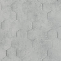 Galerie Loft 2 Dark Grey Textured Hexagon Design Wallpaper Roll