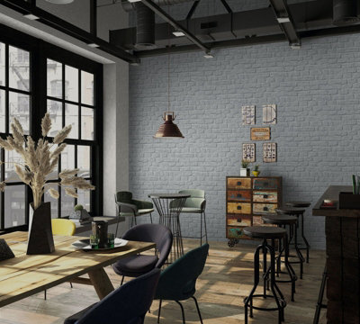 Photo inspiration: Grey And Exposed Brick Home Design Reference: Galerie Loft 2 Grey Exposed Brick Design A4 Wallpaper Sample