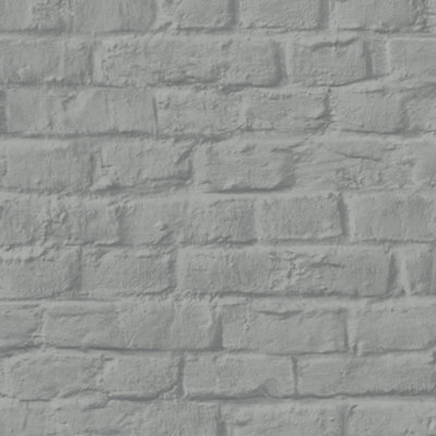 Galerie Loft 2 Grey Exposed Brick Design Wallpaper Roll | DIY at B&Q