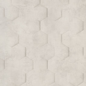 Galerie Loft 2 Grey Textured Hexagon Design Wallpaper Roll