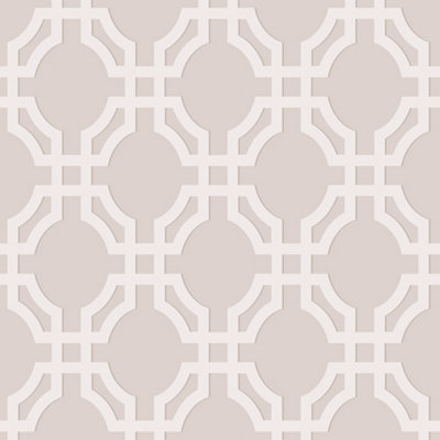 Galerie Luxe Beige Trellis Smooth Wallpaper