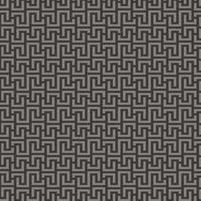 Galerie Luxe Black Silver Greek Key Smooth Wallpaper