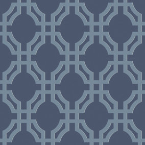 Galerie Luxe Blue Trellis Smooth Wallpaper