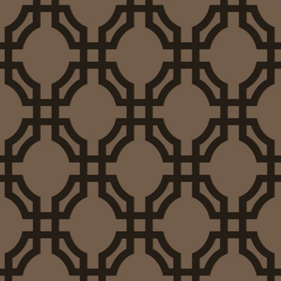 Galerie Luxe Brown Trellis Smooth Wallpaper