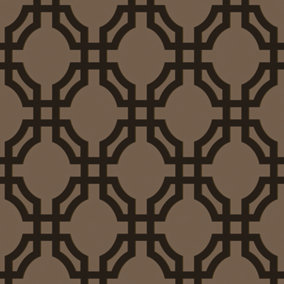 Galerie Luxe Brown Trellis Smooth Wallpaper