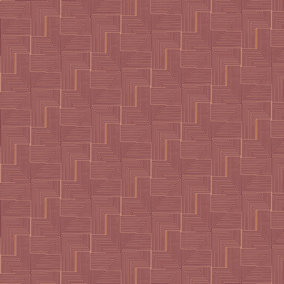 Galerie Luxe Burgundy Labyrinth Smooth Wallpaper