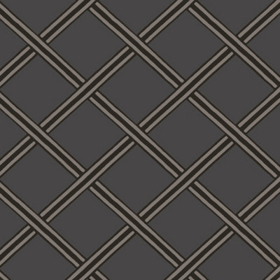 Galerie Luxe Dark Grey Braid Smooth Wallpaper