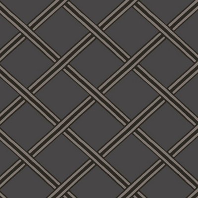 Galerie Luxe Dark Grey Braid Smooth Wallpaper