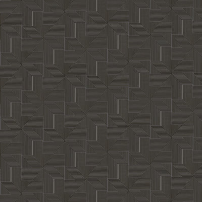 Galerie Luxe Dark Grey Labyrinth Smooth Wallpaper