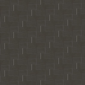 Galerie Luxe Dark Grey Labyrinth Smooth Wallpaper