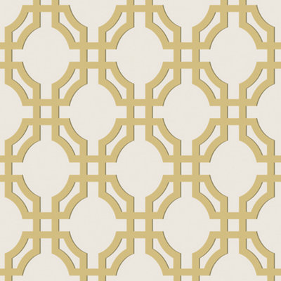 Galerie Luxe Gold Trellis Smooth Wallpaper