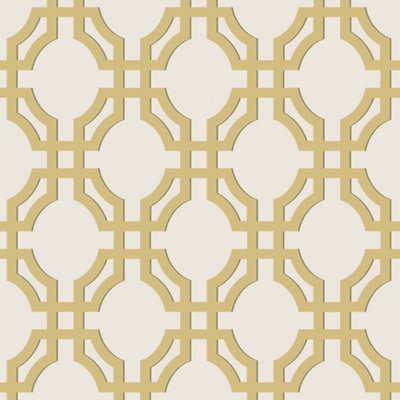 Galerie Luxe Gold Trellis Smooth Wallpaper