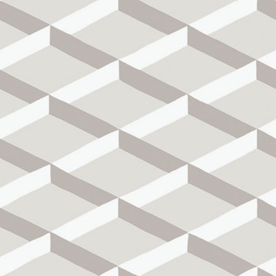 Galerie Luxe Grey Greige Shadow Trellis Smooth Wallpaper