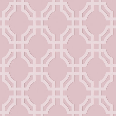 Galerie Luxe Pink Trellis Smooth Wallpaper | DIY at B&Q