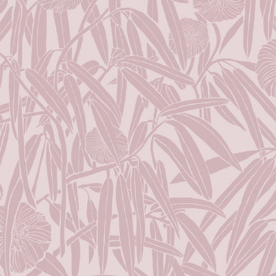 Galerie Luxe Pink Two Tone Leaf Smooth Wallpaper