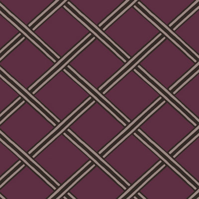 Galerie Luxe Purple Burgundy Braid Smooth Wallpaper