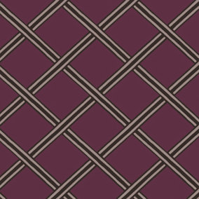 Galerie Luxe Purple Burgundy Braid Smooth Wallpaper