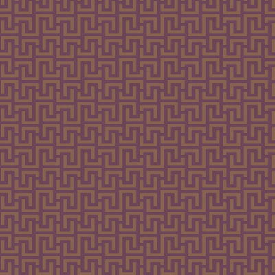 Galerie Luxe Purple Gold Greek Key Smooth Wallpaper