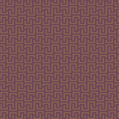 Galerie Luxe Purple Gold Greek Key Smooth Wallpaper